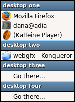 The combined client list menu