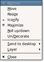 A highlighted, but disabled, menu entry